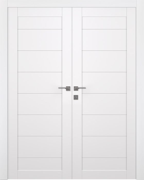 Prefinished Ermi Snow White Modern Interior Double Door