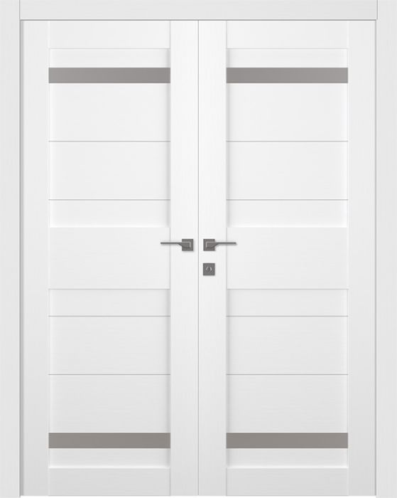 Prefinished Imma Vetro Bianco Noble Modern Interior Double Door