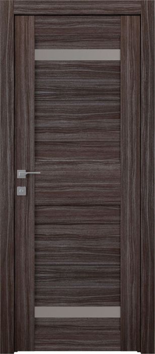 Prefinished Imma Vetro Gray Oak Modern Interior Single Door