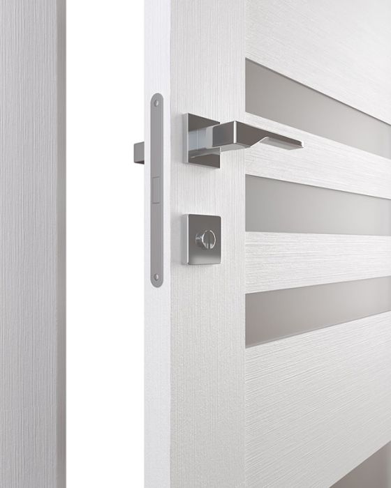 Prefinished Leti Vetro Bianco Noble Modern Interior Double Door