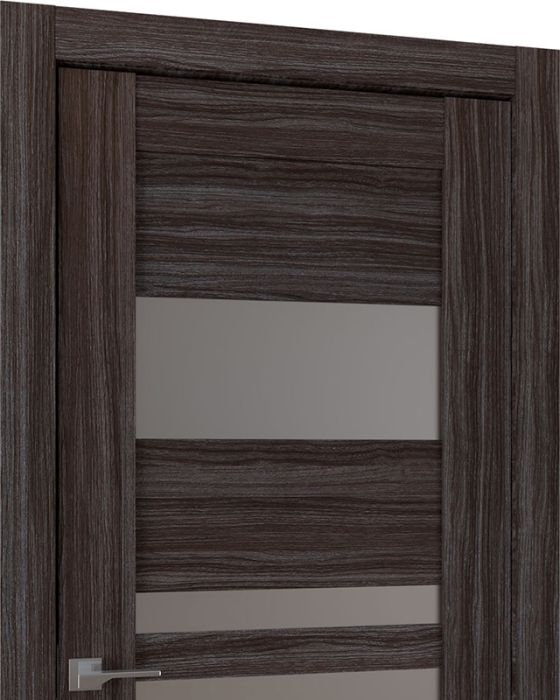 Prefinished Leti Vetro Gray Oak Modern Interior Double Door