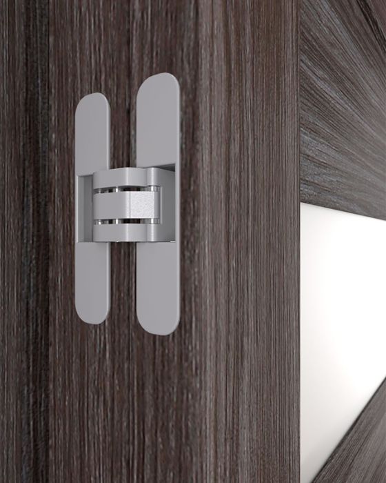 Prefinished Leti Vetro Gray Oak Modern Interior Double Door