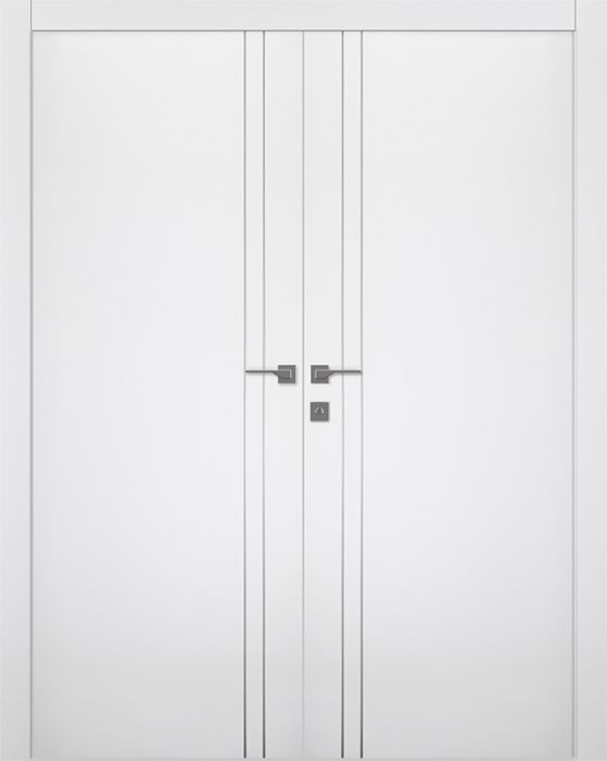 Prefinished Optima 2V Snow White Modern Interior Double Door