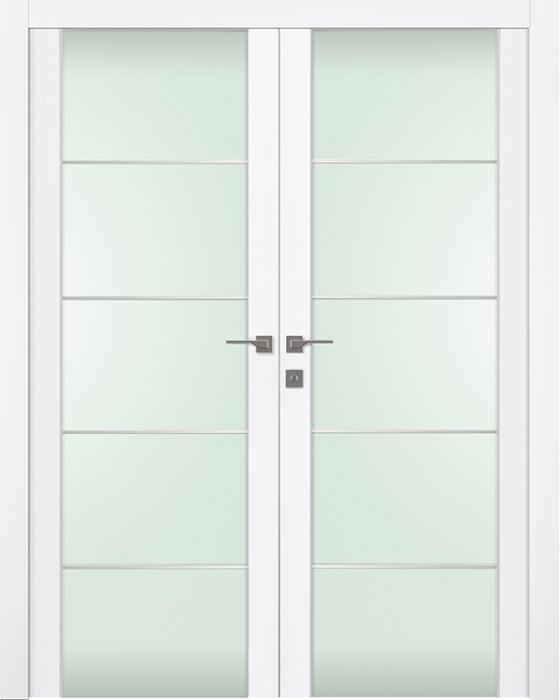 Prefinished Palladio 202 4H Vetro Bianco Noble Modern Interior Double Door
