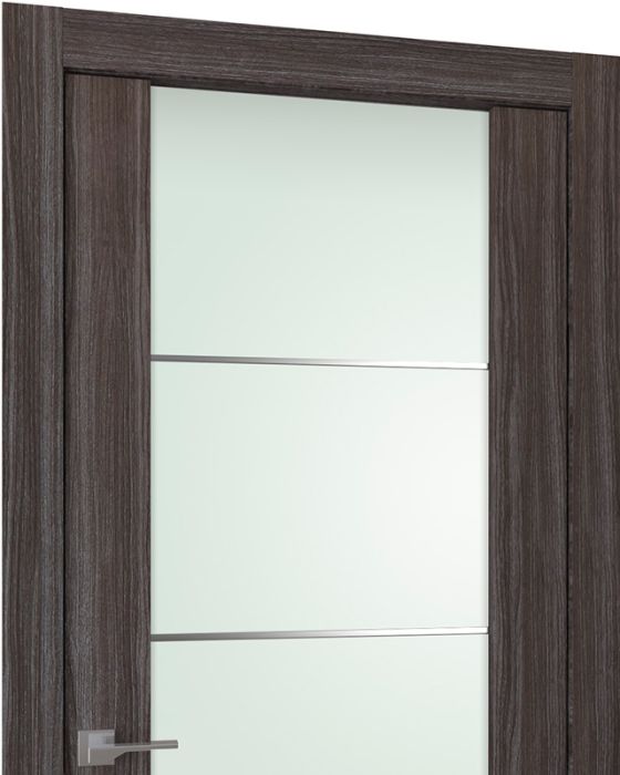 Prefinished Palladio 202 4H Vetro Gray Oak Modern Interior Single Door
