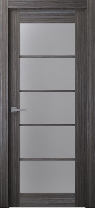 Prefinished Palladio 5 Lite Vetro Gray Oak Modern Interior Single Door