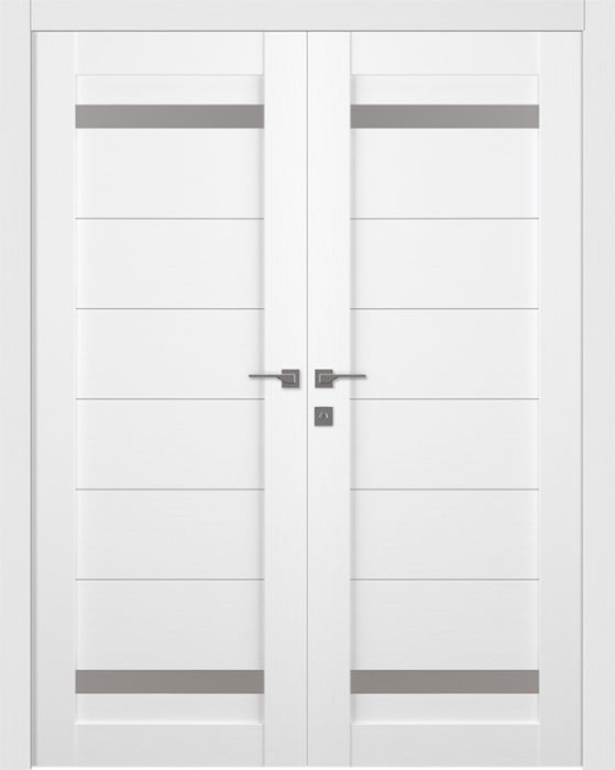 Prefinished Perla Vetro Bianco Noble Modern Interior Double Door