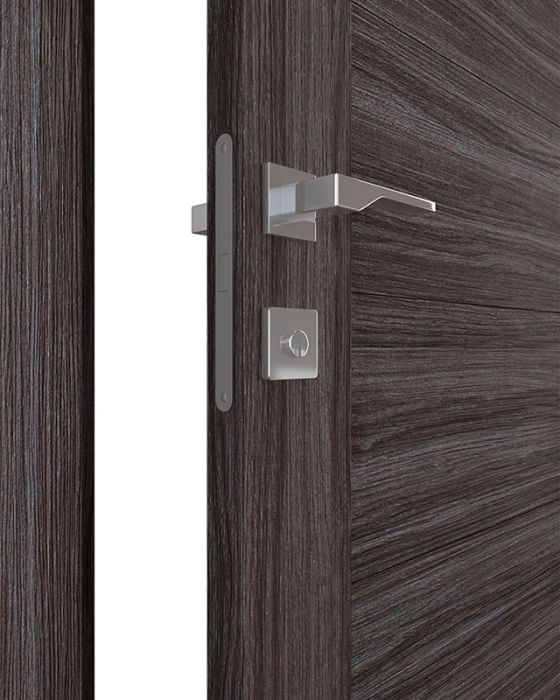 Prefinished Perla Vetro Gray Oak Modern Interior Single Door