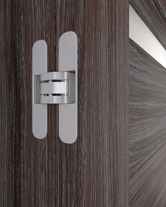 Prefinished Perla Vetro Gray Oak Modern Interior Single Door