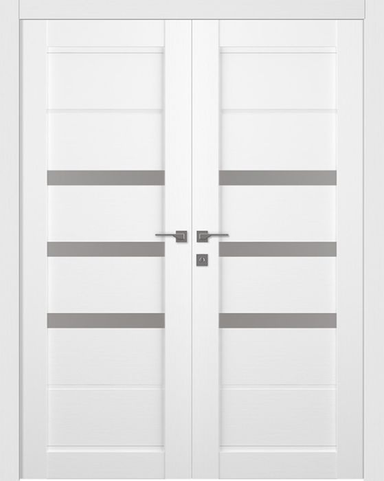 Prefinished Rita Vetro Bianco Noble Modern Interior Double Door