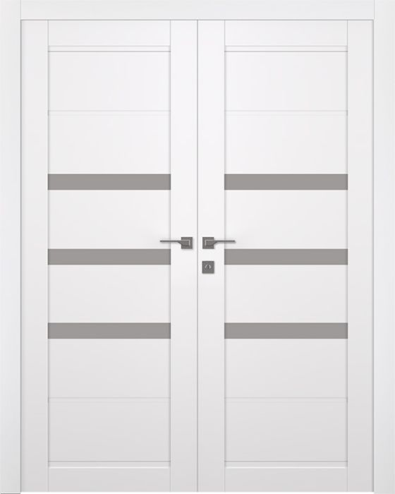 Prefinished Rita Vetro Snow White Modern Interior Double Door