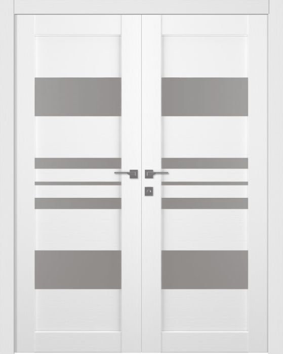 Prefinished Romi Vetro Bianco Noble Modern Interior Double Door