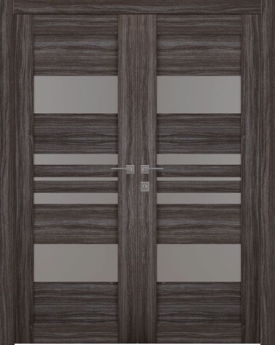 Prefinished Romi Vetro Gray Oak Modern Interior Double Door