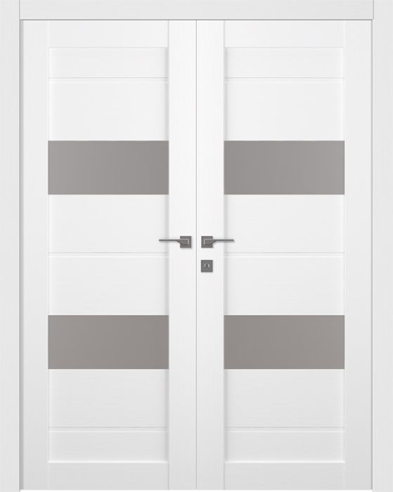 Prefinished Vita Vetro Bianco Noble Modern Interior Double Door