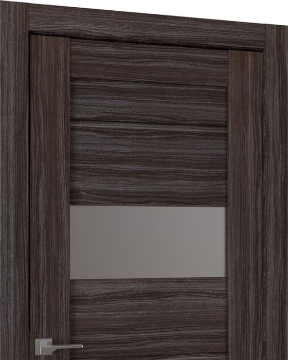 Prefinished Vita Vetro Gray Oak Modern Interior Double Door
