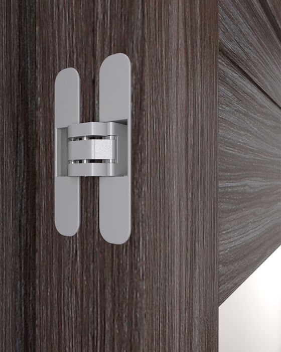 Prefinished Vita Vetro Gray Oak Modern Interior Double Door