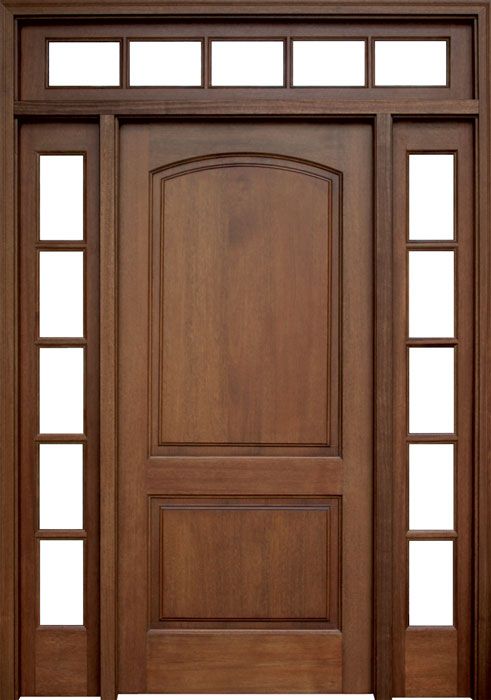 80" Mahogany Belle Meade Single Door/2Sidelite & Rec Transom