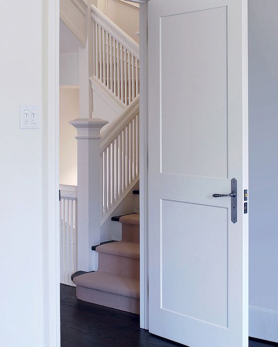 80" Primed 2 Panel Shaker Interior Door, 1-3/8 Thick, PRI8402