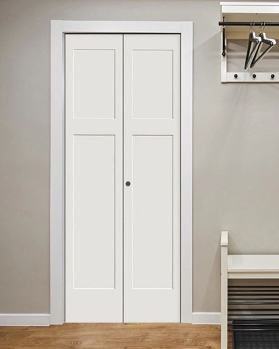 80" Primed 3 Panel Craftsman Shaker Bifold 2 Door, 1-3/8 Thick, PRI8403BF