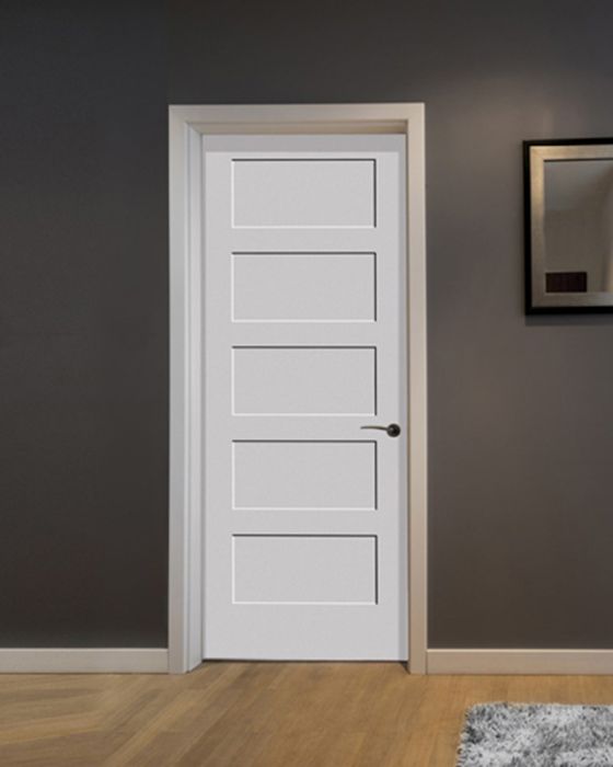 84" 20 min Fire Rated Primed 5 Panel Shaker 10" BR Interior Door, 1-3/4 Thick PRI8405BR20M