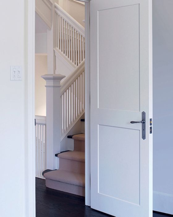 96" Primed 2 Panel Shaker Interior Door, 1-3/4 Thick, PRI84024