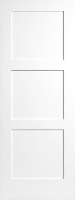 80" Birkdale 3 Panel Shaker Hollow Core Smooth Single Door|1-3/8" Thick