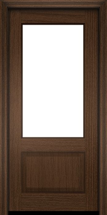 80" Mahogany Biscayne 1 Lite Single Door | HVHZ Impact