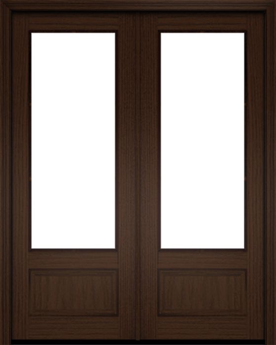 96" Mahogany Biscayne 1 Lite Double Door | HVHZ Impact