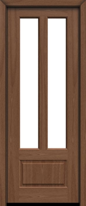 80" Mahogany Biscayne 2 Lite Single Door | HVHZ Impact
