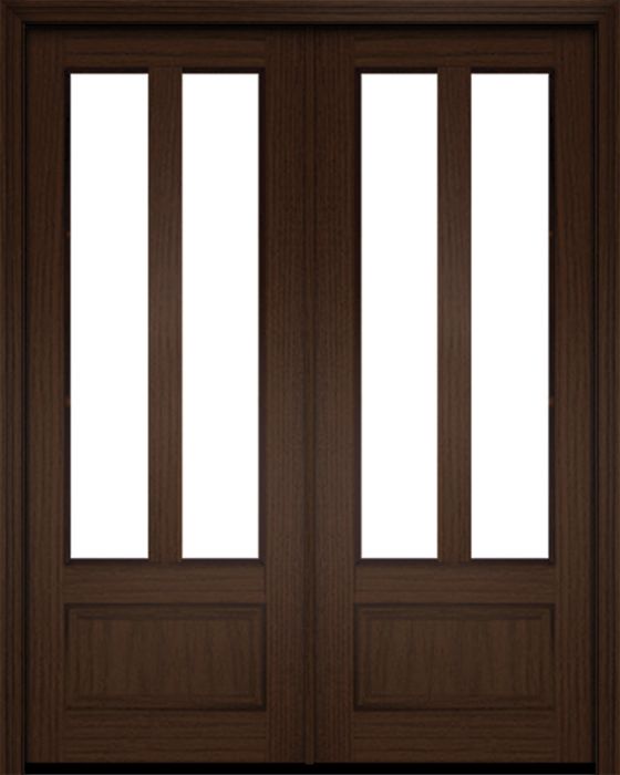 96" Mahogany Biscayne 2 Lite Double Door | HVHZ Impact
