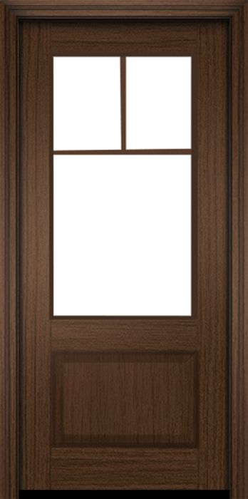 80" Mahogany Biscayne 3 Lite Single Door | HVHZ Impact