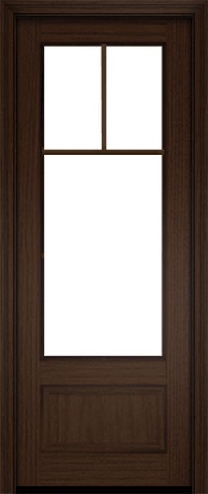 96" Mahogany Biscayne 3 Lite Single Door | HVHZ Impact