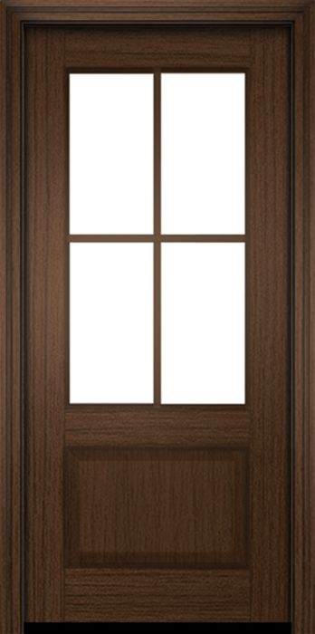80" Mahogany Biscayne 4 Lite Single Door | HVHZ Impact