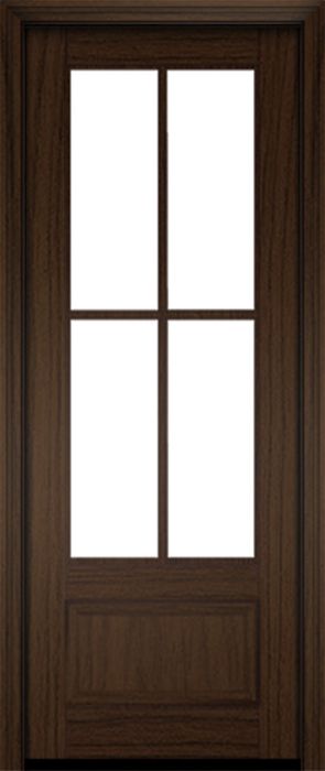 96" Mahogany Biscayne 4 Lite Single Door | HVHZ Impact
