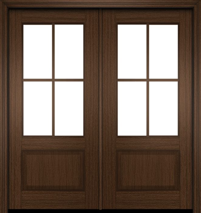 80" Mahogany Biscayne 4 Lite Double Door | HVHZ Impact