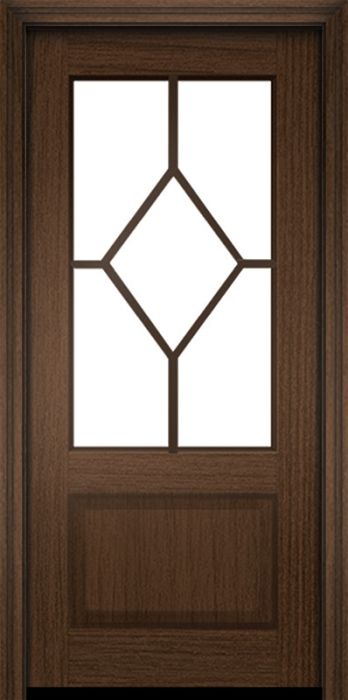 80" Mahogany Biscayne 5 Lite Single Door | HVHZ Impact