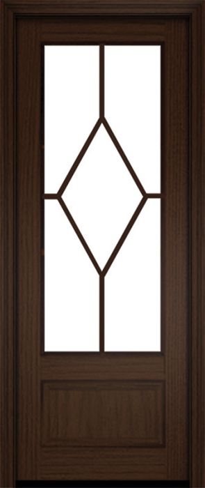 96" Mahogany Biscayne 5 Lite Single Door | HVHZ Impact