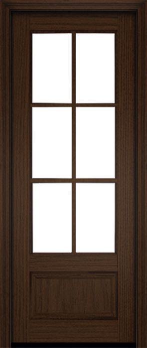 96" Mahogany Biscayne 6 Lite Single Door | HVHZ Impact