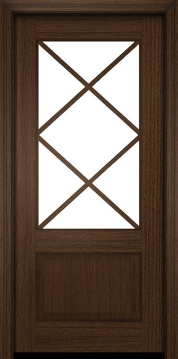 80" Mahogany Biscayne 7 Lite Single Door | HVHZ Impact