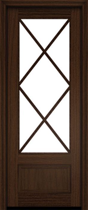 96" Mahogany Biscayne 7 Lite Single Door | HVHZ Impact
