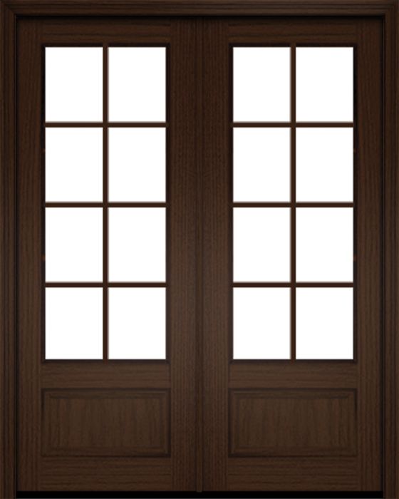 96" Mahogany Biscayne 8 Lite Double Door | HVHZ Impact