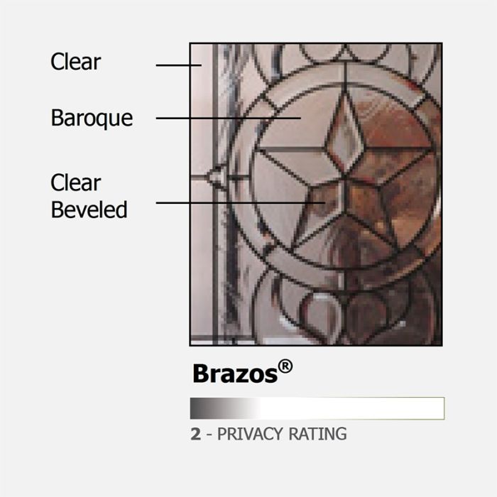 Pro 80" Double 1 Panel 3/4 Arch Lite Brazos Mahogany Door
