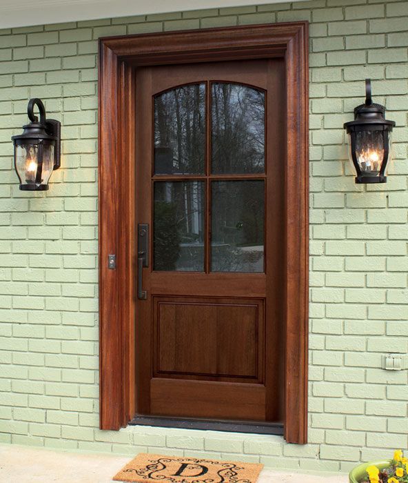 80" Mahogany Brentwood TDL 4 Lite Single Door