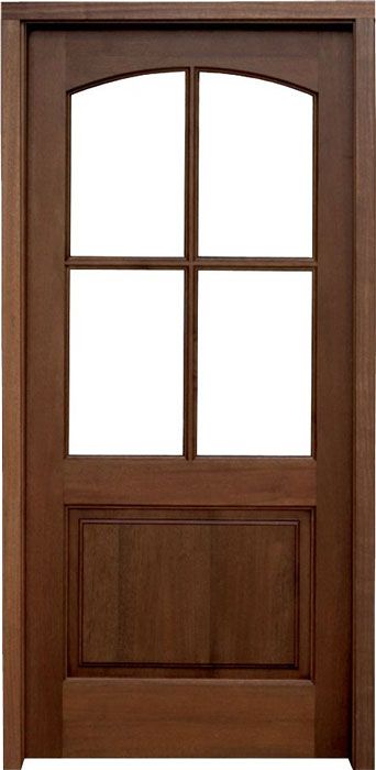 80" Mahogany Brentwood TDL 4 Lite Single Door