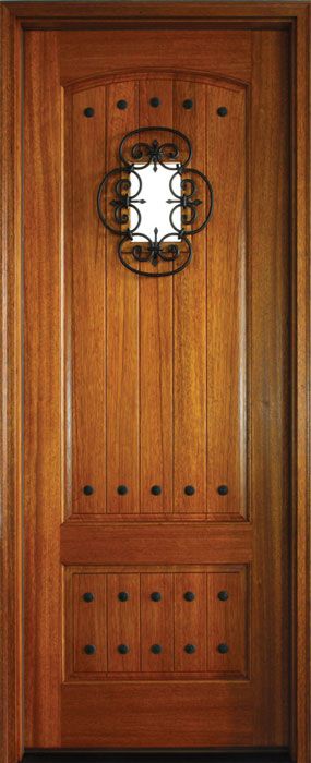 96" Mahogany or Knotty Alder Briarcliff Single Door w Speakeasy