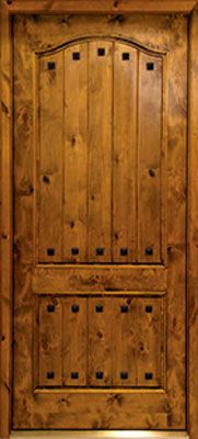 96" Knotty Alder Kenmure Solid Panel Single Door, 2-1/4" Thick