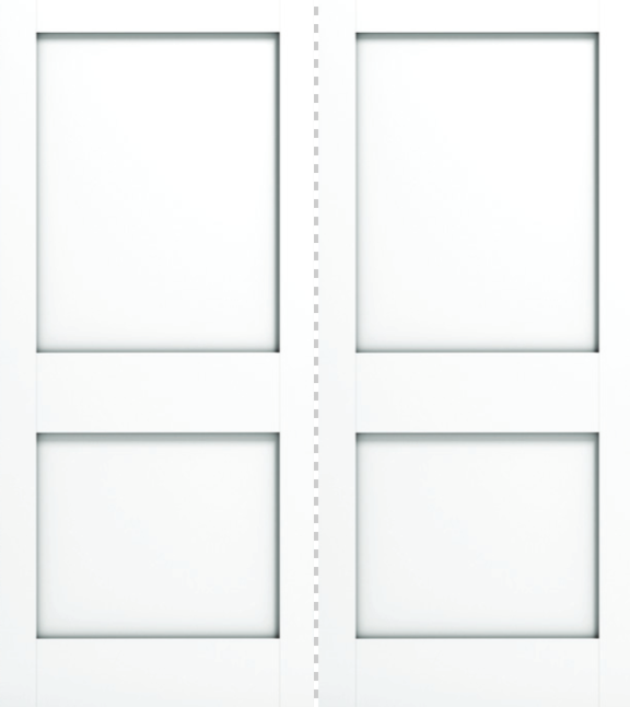 96" 2-Panel Shaker Primed Double Door