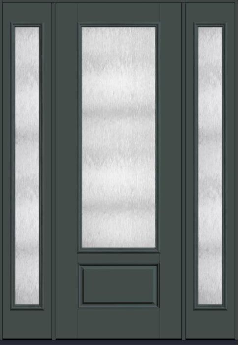 96 Chord 3/4 Lite 1 Panel Smooth Fiberglass Single Door,Sidelites , WBD Impact