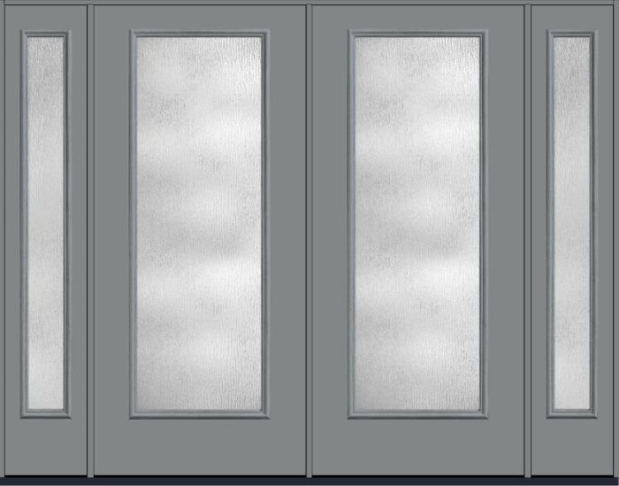 80 Rainglass Full Lite Smooth Fiberglass Double Door,Sidelites , WBD Impact