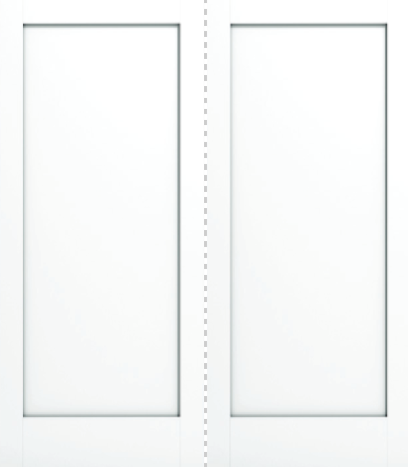 96" 1-Panel Shaker Primed Wood Double Door